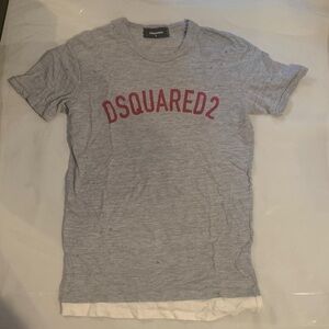 DSQUARED2 Light Gray Crewneck Tee with Red Logo